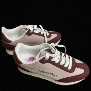 Calvin Klein Women's Burgundy and Light Pink Sneakers